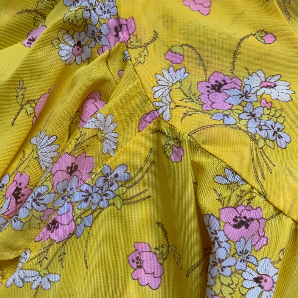 VTG 1970 vintage yellow flutter top SZS deadstock - Picture 4 of 4